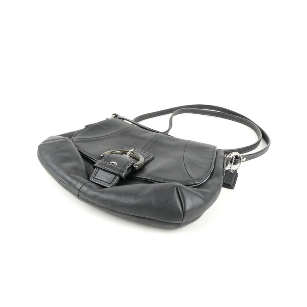 Coach Black Leather Small Flap Crossbody Shoulder Bag - Picture 2 of 12